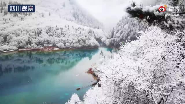 宛如童话！九寨沟春分降起大雪